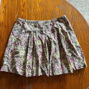 Kenneth Cole Rain Forest Print Silk Cotton Blend Lined Mini Skirt Size 10